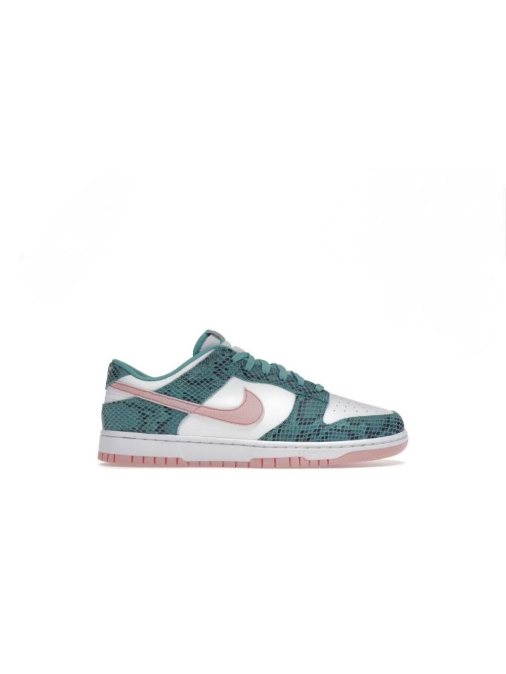 Nike Dunk Low Snakeskin Washed Teal Bleached Coral Size 10.5- DR8577-300
